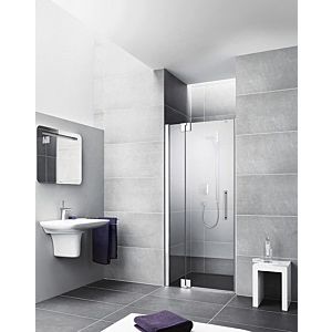 Kermi Pasa XP swing door 2000 -swing with fixed field PX1TR09018VAK 90x185cm, silver high gloss, toughened safety glass, right