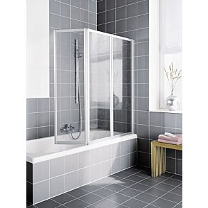 Kermi Vario 2000 folding screen 3-wing on bathtub V2FW3037141PK 101.1-102.7x140cm, matt silver, ESG clear kermiclean