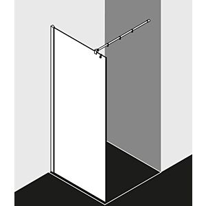 Kermi Filia XP side panel FXTWF08018VPK 80x185cm, silver high gloss, toughened safety glass clear, with 90 degree stabilization