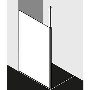 Kermi Xb glass system XBWDL10020VPK 101x200mm, silver high gloss, toughened safety glass clear, left