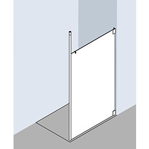 Kermi Walk-In XS XSWD113020VAK 130x200cm, high-gloss silver, clear toughened safety glass, right, ceiling support
