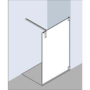 Kermi Walk-In XS XSWW112020VAK 120x200cm, high-gloss silver, clear toughened safety glass, right, with wall support