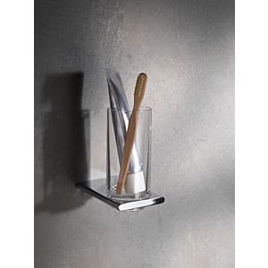 Keuco Edition 400 glass holder 11550059000 brushed nickel, with real crystal glass