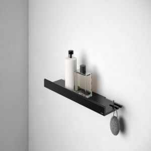 Keuco Reva shower shelf 12858370000 matt black, with concealed fastening