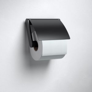 Keuco Plan Black Selection Toilet roll holder 14960370000 black, with lid