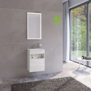 Keuco Stageline 32822300002 decor white, clear white glass, 46x62.5x38cm, without electrics, on the right
