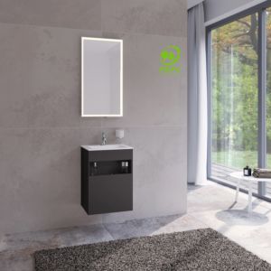Keuco Stageline 32822970002 decor vulcanite, glass vulcanite satined, 46x62.5x38cm, without electrics, right