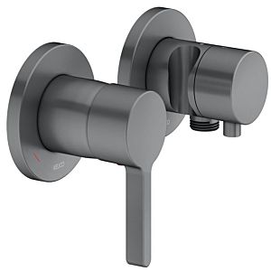 Keuco Edition 400 shower fitting 51551131221 brushed black chrome, for 2 outlets, concealed fitting, with wall elbow and shower holder