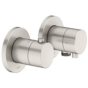 Keuco Edition 400 shower thermostat 51553051121 brushed nickel, for 2 consumers, including wall connection elbow