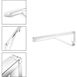 Keuco Axess toilet support foldable rail 35003010751 chrome/white, 700 mm