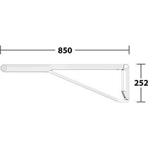 Keuco Axess WC-Stützklappgriff 35003170851 Aluminium silber-eloxiert/weiß, 850 mm