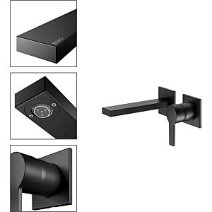 Keuco Edition 11 basin mixer 51116370201 matt black, projection 187 mm, flush-mounted installation