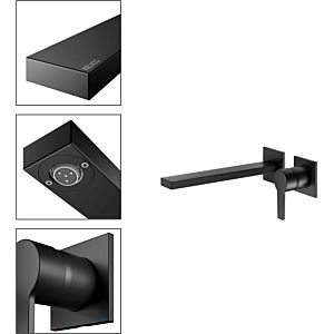 Keuco Edition 11 washbasin fitting 51116370202 matt black, projection 265 mm, concealed installation