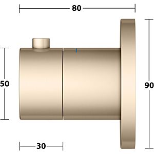 Keuco IXMO shower thermostat 59553030001 concealed installation, round, brushed bronze