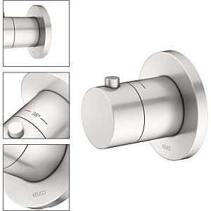 Keuco IXMO shower thermostat 59553050001 concealed installation, round, brushed nickel