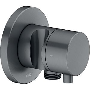 Keuco IXMO 2-way switch-off and switch-over 59557131201 flush-mounted installation, hose connection and shower holder, round, brushed black chrome