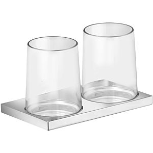 Keuco Edition 11 twin glass holder 11151019000 crystal glass, chrome-plated
