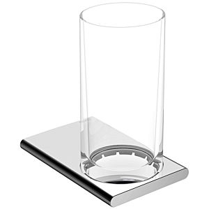 Keuco Edition 400 Glashalter 11550139000 Schwarzchrom gebürstet, mit Echtkristallglas