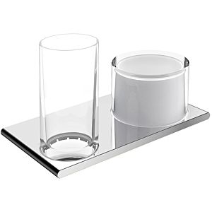 Keuco Edition 400 double holder 11553059000 brushed nickel, for glass and lotion dispenser