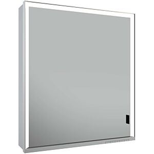 Keuco Royal Lumos mirror cabinet 14301172203 650x735x165mm, silver anodized, long door, hinge on the left, wall stem
