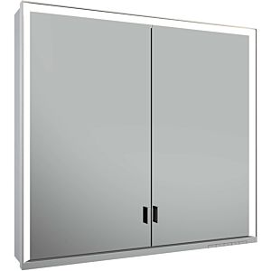 Keuco Royal Lumos mirror cabinet 14302172303 800x735x165mm, silver anodized, 2 long doors, wall stem