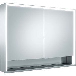 Keuco Royal Lumos mirror cabinet 14304171305 1000x735x165mm, silver anodized, mirror heating, 2 short doors, wall porch