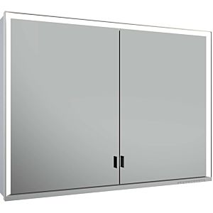 Keuco Royal Lumos mirror cabinet 14304172303 1000x735x165mm, silver anodized, 2 long doors, wall stem