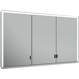 Keuco Royal Lumos mirror cabinet 14305172303 wall stem, silver anodized, 3 long doors, 1200 x 735 x 165 mm