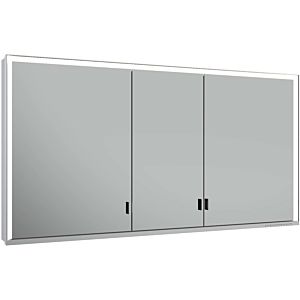 Keuco Royal Lumos mirror cabinet 14306172303 wall stem, silver anodized, 3 long doors, 1400 x 735 x 165 mm