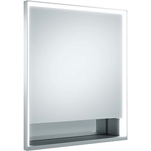 Keuco Royal Lumos mirror cabinet 14311171201 wall installation, silver anodized, open storage compartment, 650 x 735 x 165 mm, stop on the left