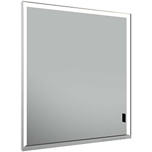 Keuco Royal Lumos mirror cabinet 14311172201 recessed wall, silver anodized, covered storage compartment, 650 x 735 x 165 mm, stop on the left