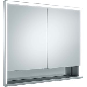 Keuco Royal Lumos Spiegelschrank 14313171304 Wandeinbau, silber-eloxiert, Spiegelheizung, 2 kurze Türen, 900 x 735 x165 mm