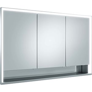Keuco Royal Lumos Spiegelschrank 14315171304 1200 x 735 x 165 mm, Wandeinbau, silber-eloxiert, Spiegelheizung, 3 kurze Türen