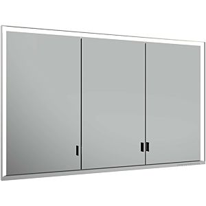 Keuco Royal Lumos mirror cabinet 14315172301 recessed wall, silver anodized, covered storage compartment, 1200 x 735 x 165 mm