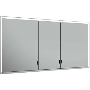 Keuco Royal Lumos mirror cabinet 14316172301 recessed wall, silver anodized, covered storage compartment, 1400 x 735 x 165 mm