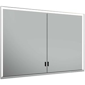 Keuco Royal Lumos mirror cabinet 14318172301 recessed wall, silver anodized, covered storage compartment, 1050 x 735 x 165 mm
