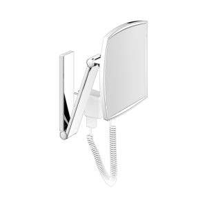 Keuco iLook_move Miroirs cosmétiques Chrome noir brossé, transformateur enfichable, modèle mural, beleuchtet , 200 x 200 mm