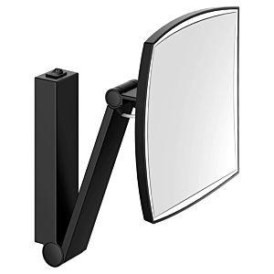 Keuco iLook_move cosmetic mirror 17613379004 200x200mm, illuminated, swivel arm and rocker switch, matt black