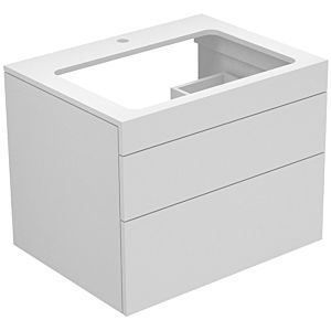 Keuco Edition 400 Waschtischunterbau 31571300100 70x54,6x53,5cm, Glasplatte glanz, weiß/weiß