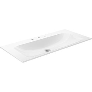 Keuco X-Line Bathroom ceramics -basin 33170311003 100.5x49.3cm, with 3 tap holes and Clou overflow system, white
