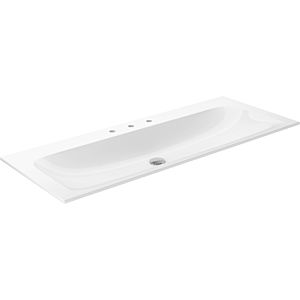 Keuco X-Line Bathroom ceramics -basin 33180311203 120.5x49.3cm, with 3 tap holes and Clou overflow system, white
