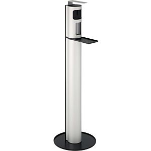 Keuco Plan disinfectant dispenser 34957170100 silver-anodized / black, free-standing model, with window