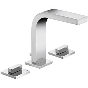 Keuco Edition 11 washbasin 3-hole fitting 51115050000 projection 136mm, with drain fitting, brushed nickel