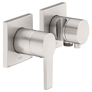 Keuco Edition 11 shower fitting 51151051222 brushed nickel, 2 outlets, with wall elbow and shower holder