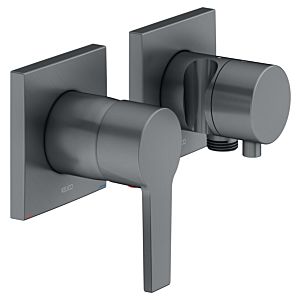 Keuco Edition 11 shower fitting 51151131222 brushed black chrome, 2 outlets, with wall elbow and shower holder