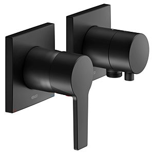 Keuco Edition 11 shower mixer 51151371122 matt black, 2 consumers, flush-mounted installation, with wall connection elbow