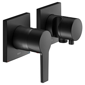 Keuco Edition 11 shower fitting 51151371222 matt black, 2 outlets, with wall elbow and shower holder