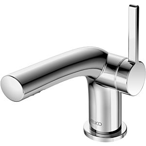 Keuco Edition 400 basin mixer 51504050000 projection 115mm, with waste fitting, brushed nickel