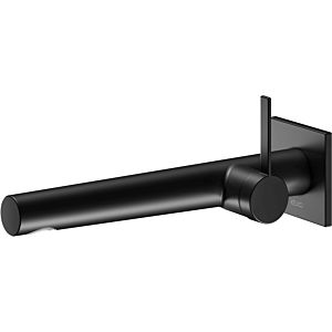 Keuco Ixmo single-lever basin mixer 59516372102 projection 243 mm, black matt, wall mounting, square rosette