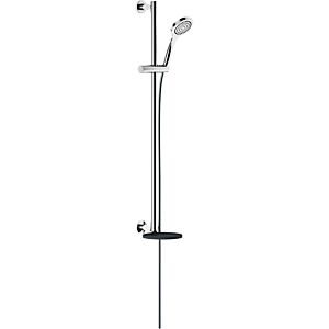 Keuco Ixmo shower set 59587170911 aluminum finish / black-gray, with single-lever shower mixer, round rosette